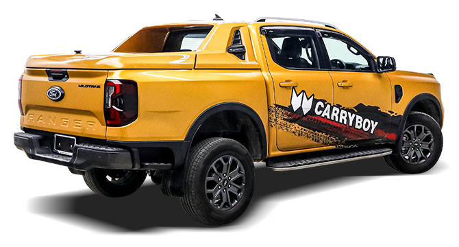 Ford Ranger Next Gen with the CB-762X Full Box, rear three-quarter view